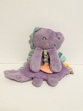 Itzy Ritzy Lovey Purple Dinosaur Plush Lovey Silicone Teether Baby Security Toy